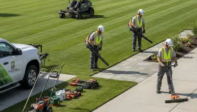 West Palm Beach, FL tree service crew providing arbor care and lawn maintenance for local properties