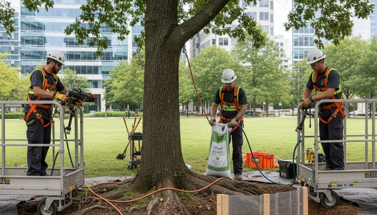 West Palm Beach arborist protecting tree roots for safe landscape care
