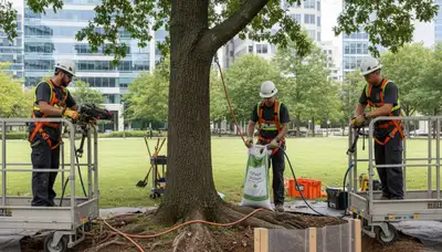 West Palm Beach arborist protecting tree roots for safe landscape care