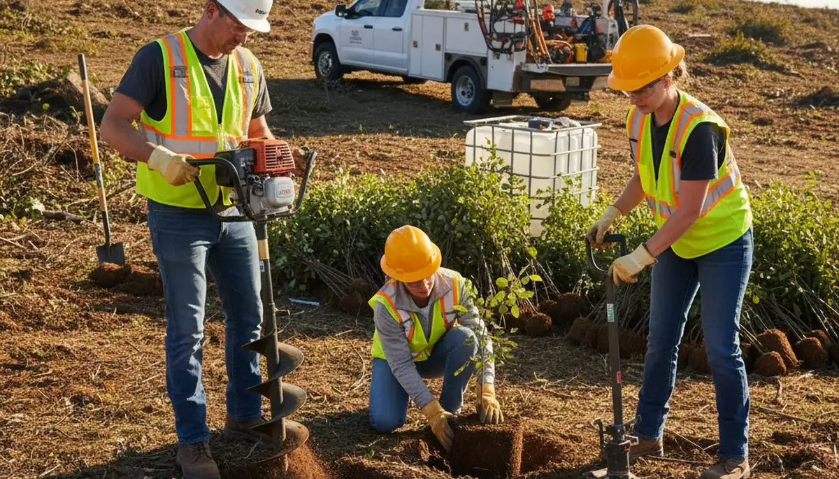 West Palm Beach tree planting team selecting healthy trees for proper growth and site conditions