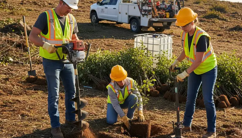 West Palm Beach tree planting team selecting healthy trees for proper growth and site conditions