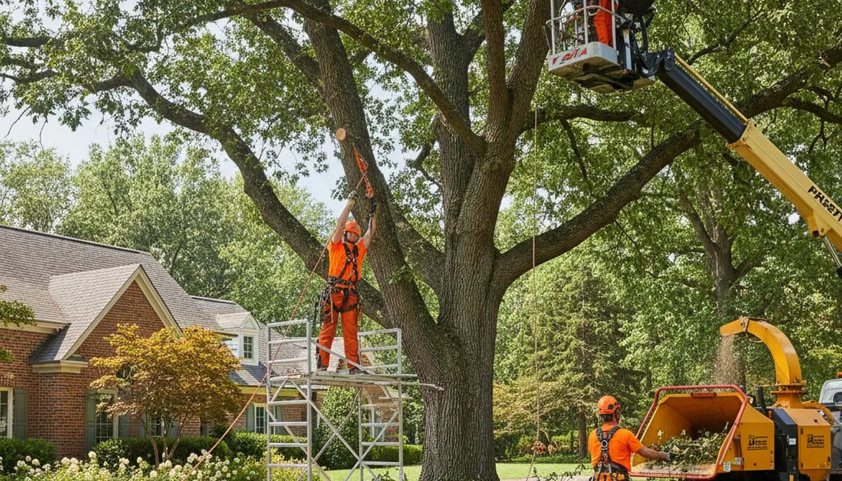 West Palm Beach arborist pruning a tree for safe, healthy growth in a residential landscape