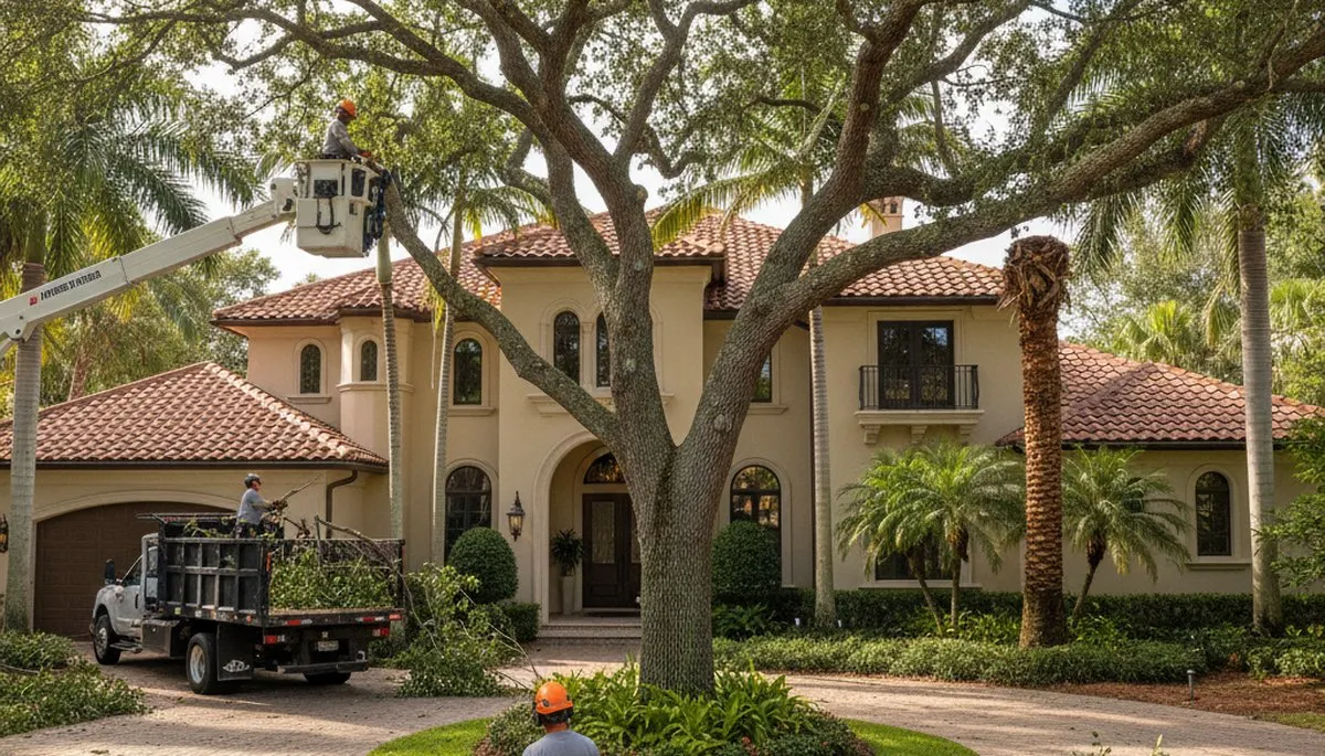 Professional tree service crew in West Palm Beach, FL providing safe tree removal and trimming