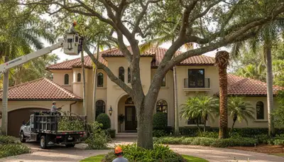 Professional tree service crew in West Palm Beach, FL providing safe tree removal and trimming