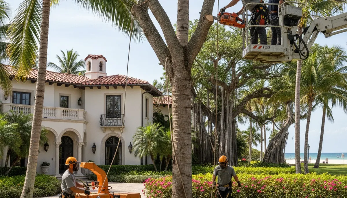 West Palm Beach, FL tree service crew removing a tree for safe, professional property care